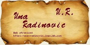 Una Radinović vizit kartica